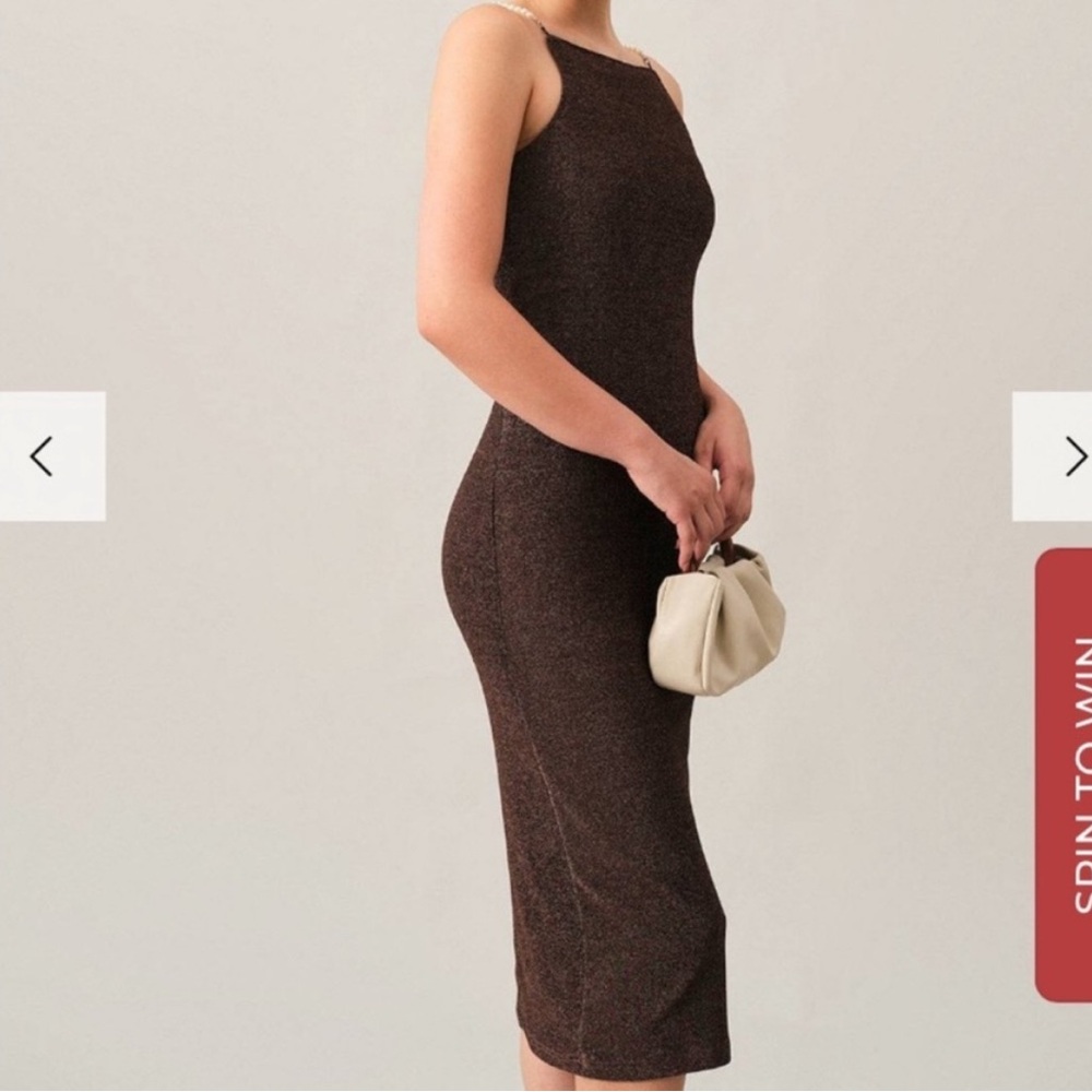 RIHOAS Chocolate Brown Midi Dress
